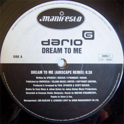 Dario G - Dream To Me | Manifesto (DARDJ 1) - 2