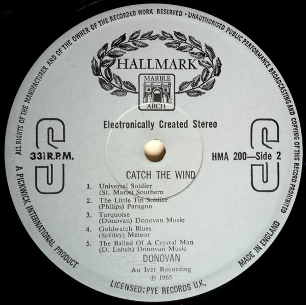 Donovan - Catch The Wind | Hallmark Marble Arch (HMA 200) - 4