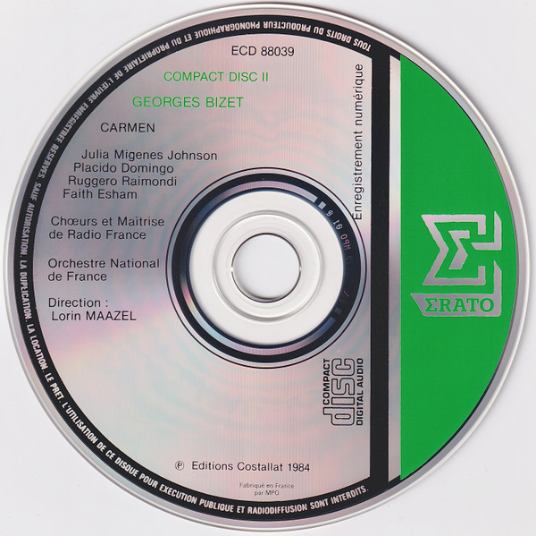 Georges Bizet - Julia Migenes , Placido Domingo , Ruggero Raimondi , Faith Esham , Orchestre National De France , Chœur de Radio France Et Maîtrise De Radio France , Lorin Maazel - Carmen | Erato (ECD 880373) - 4