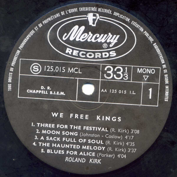 Roland Kirk - We Free Kings | Mercury (MCL 125 015) - 3