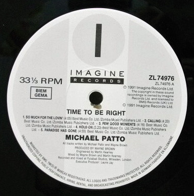 Mike Patto - Time To Be Right | Imagine Records (ZL 74976) - 3