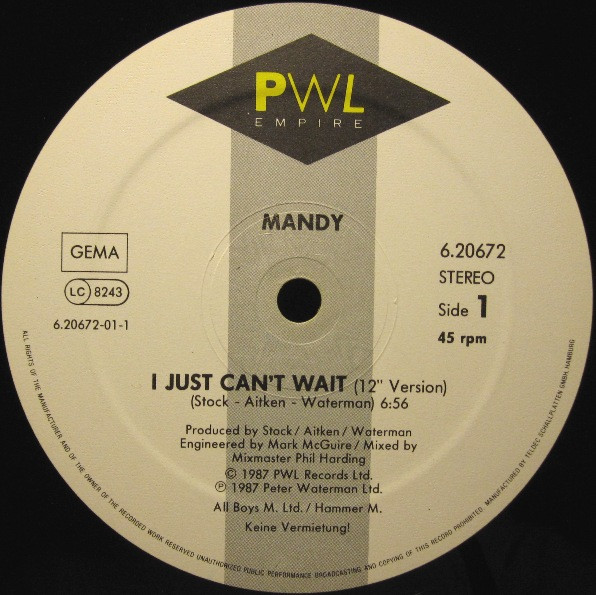 Mandy Smith - I Just Can't Wait | PWL Empire (6.20672) - 2