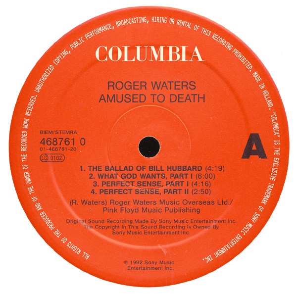 Roger Waters - Amused To Death | Columbia (468761 0) - 3