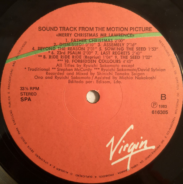Ryuichi Sakamoto - Merry Christmas Mr. Lawrence (Sound Track From The Motion Picture) | Virgin (616305) - 4