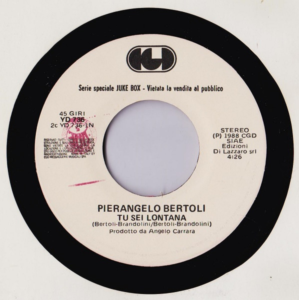 Giorgia / Pierangelo Bertoli - Io Con Te / Tu Sei Lontana | CGD (YD 736) - 2