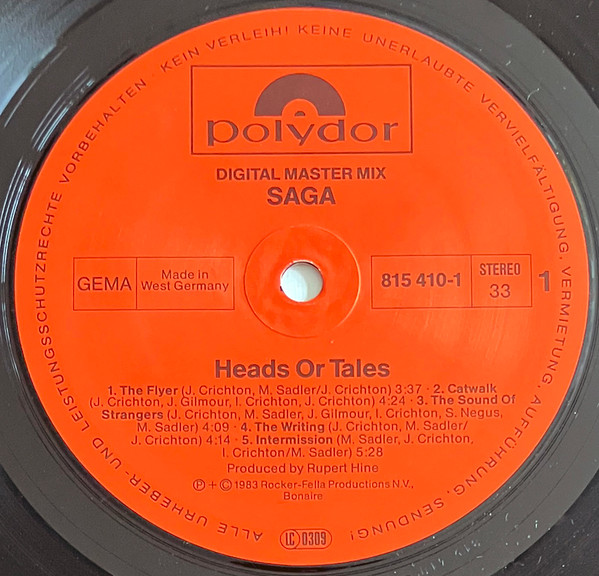 Saga - Heads Or Tales | Polydor (815 410-1) - 3