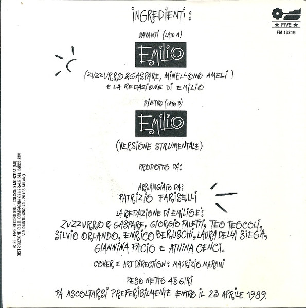 La Redazione Di Emilio - Emilio | Five (FM 13219) - 4
