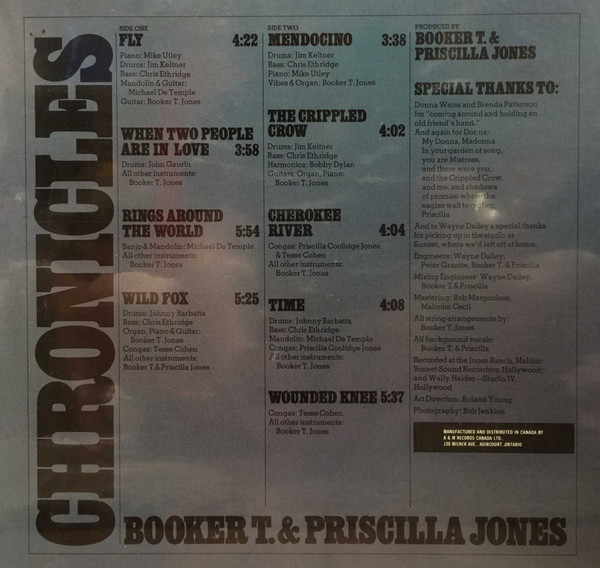 Booker T. Jones & Priscilla Jones - Chronicles [Vinyl] | A&M Records (SP 4413) - 2
