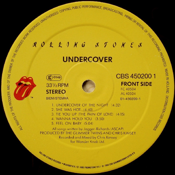 The Rolling Stones - Undercover | Rolling Stones Records (CBS 450200 1) - 4 The Rolling Stones - Undercover | Rolling Stones Records (CBS 450200 1) - 4