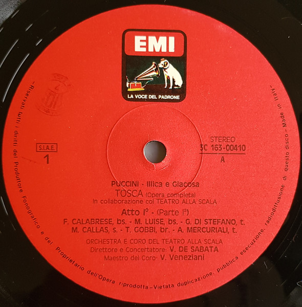 Giacomo Puccini / Maria Callas , Giuseppe Di Stefano , Tito Gobbi , Franco Calabrese , Orchestra Del Teatro Alla Scala E Coro Del Teatro Alla Scala , Victor De Sabata - Tosca | La Voce Del Padrone (3C 163-00410/11) - 2 Giacomo Puccini / Maria Callas , Giuseppe Di Stefano , Tito Gobbi , Franco Calabrese , Orchestra Del Teatro Alla Scala E Coro Del Teatro Alla Scala , Victor De Sabata - Tosca | La Voce Del Padrone (3C 163-00410/11) - 2