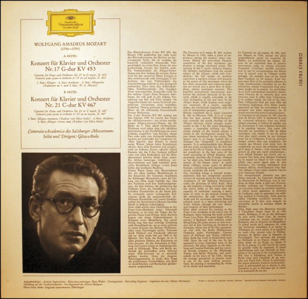 Wolfgang Amadeus Mozart , Camerata Academica Salzburg , Géza Anda - Klavierkonzerte · Piano Concertos (G-Dur / In G Major / KV 453 · C-Dur / In C Major / KV 467) | Deutsche Grammophon (138 783 SLPM) - 2 Wolfgang Amadeus Mozart , Camerata Academica Salzburg , Géza Anda - Klavierkonzerte · Piano Concertos (G-Dur / In G Major / KV 453 · C-Dur / In C Major / KV 467) | Deutsche Grammophon (138 783 SLPM) - 2