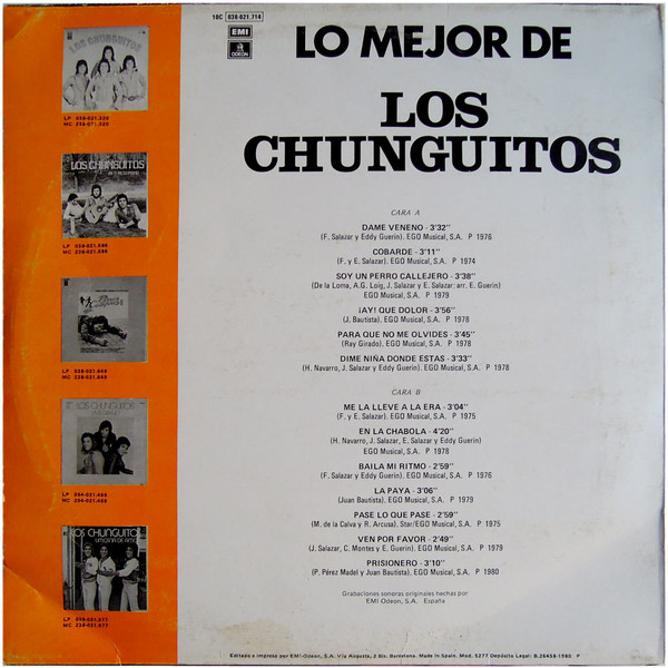 Los Chunguitos - Lo Mejor De Los Chunguitos | Odeon (10C 038-021.714) - 2 Los Chunguitos - Lo Mejor De Los Chunguitos | Odeon (10C 038-021.714) - 2