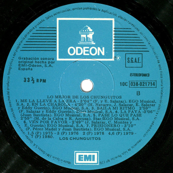 Los Chunguitos - Lo Mejor De Los Chunguitos | Odeon (10C 038-021.714) - 4 Los Chunguitos - Lo Mejor De Los Chunguitos | Odeon (10C 038-021.714) - 4
