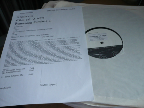 Fous De La Mer - Watersong (Remixes 1) | Elektrolux (E 10010010) - 2 Fous De La Mer - Watersong (Remixes 1) | Elektrolux (E 10010010) - 2