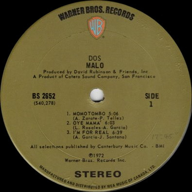 Malo - Dos | Warner Bros. Records (BS 2652) - 4 Malo - Dos | Warner Bros. Records (BS 2652) - 4