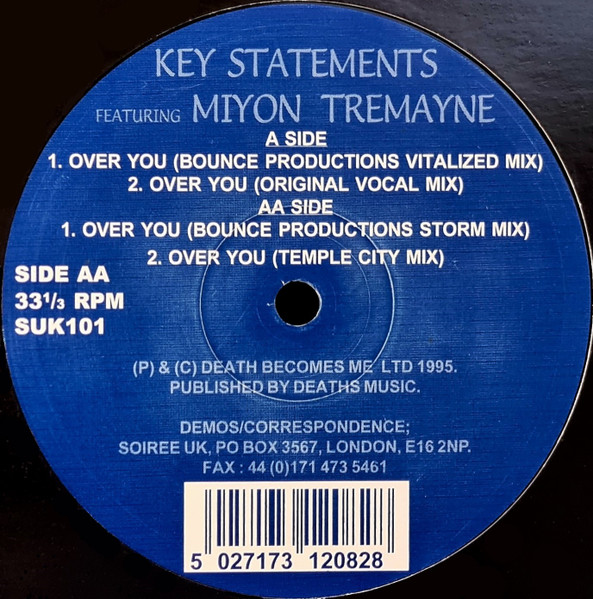 Key Statements Featuring Miyon Tremayne - Over You | Soiree (UK) (SUK101) - main Key Statements Featuring Miyon Tremayne - Over You | Soiree (UK) (SUK101) - main