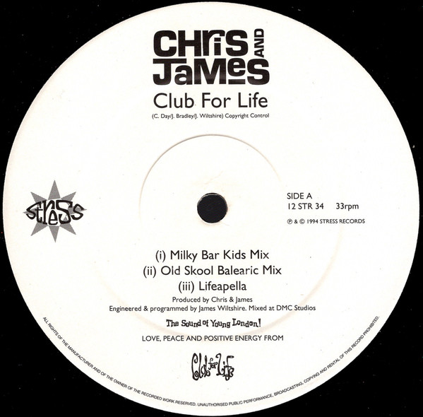 Chris & James - Club For Life | Stress Records (12 STR 34) - 3 Chris & James - Club For Life | Stress Records (12 STR 34) - 3