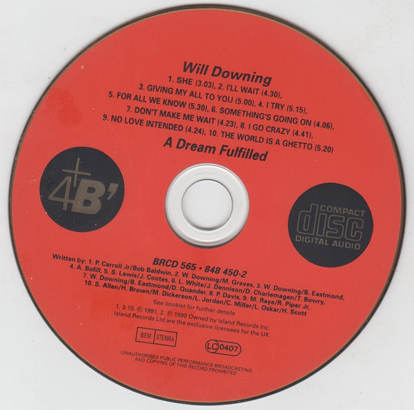 Will Downing - A Dream Fulfilled | 4th & Broadway (BRCD 565) - 3