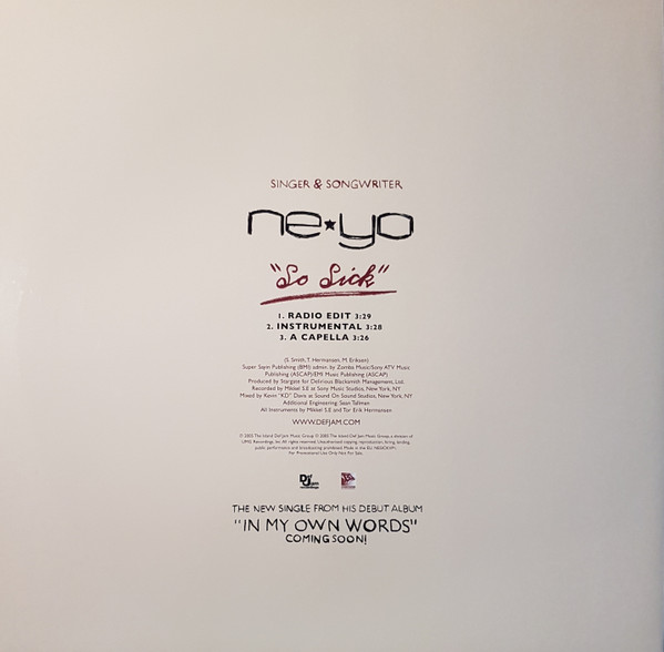 Ne-Yo - So Sick | Def Jam Recordings (NESICKVPI) - 2