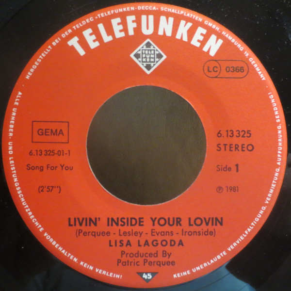 Lisa Lagoda - Livin' Inside Your Lovin' | Telefunken (6.13325) - 3