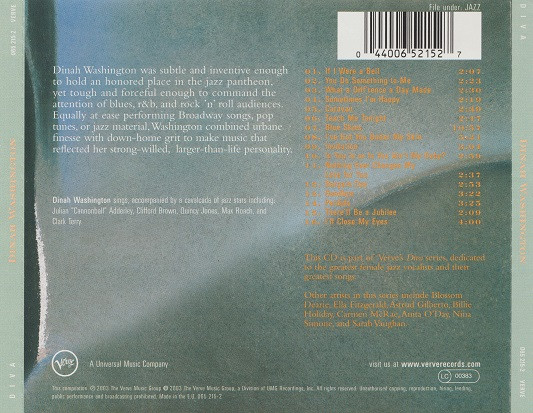 Dinah Washington - Dinah Washington | Verve Records (065 215-2) - 2 Dinah Washington - Dinah Washington | Verve Records (065 215-2) - 2