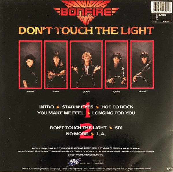 Bonfire - Don't Touch The Light | MSA Records (ZL 71046) - 2