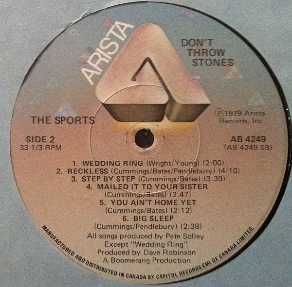 The Sports - Don't Throw Stones | Arista (AB 4249) - 4 The Sports - Don't Throw Stones | Arista (AB 4249) - 4