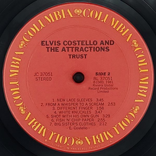 Elvis Costello & The Attractions - Trust | Columbia (JC 37051) - 4 Elvis Costello & The Attractions - Trust | Columbia (JC 37051) - 4