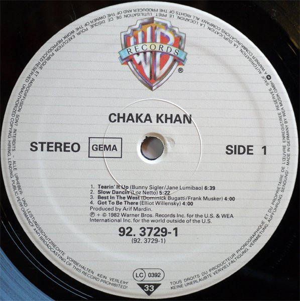 Chaka Khan - Chaka Khan | Warner Bros. Records (92.3729-1) - 3