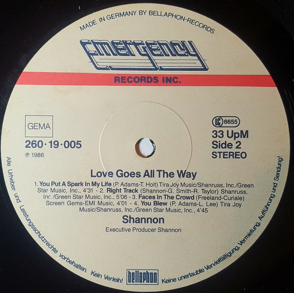 Shannon - Love Goes All The Way | Bellaphon (260 19 005) - 4 Shannon - Love Goes All The Way | Bellaphon (260 19 005) - 4