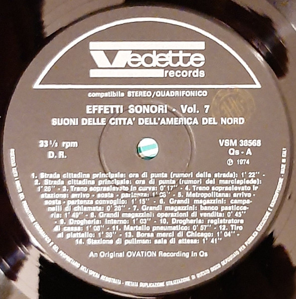 No Artist - Sound Effects 7 - Effetti Sonori Vol. 7 | Vedette Records (VSM 38568) - 3