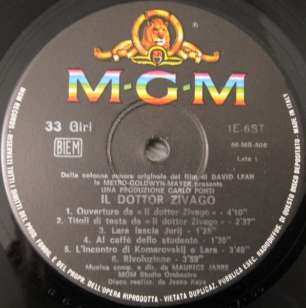 Maurice Jarre - Il Dottor Živago (Colonna Sonora Originale) | MGM Records (1E-6ST) - 4 Maurice Jarre - Il Dottor Živago (Colonna Sonora Originale) | MGM Records (1E-6ST) - 4