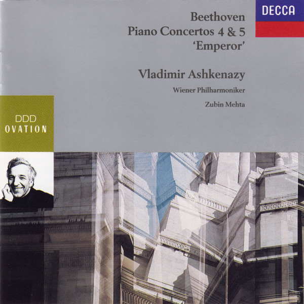 Ludwig van Beethoven / Vladimir Ashkenazy , Wiener Philharmoniker , Zubin Mehta - Piano Concertos 4 & 5 'Emperor' | Decca (430 704-2)