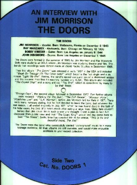 The Doors - An Interview With Jim Morrison The Doors | Not On Label (The Doors) (DOORS 1) - 2