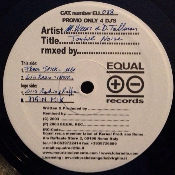 Michelle Weeks & Dawn Tallman - Joyfull Noise | Equal Records (EU 038)