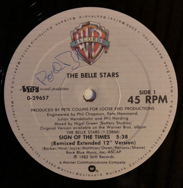 The Belle Stars - Sign Of The Times | Stiff Records (9 29657-0 A) - 3 The Belle Stars - Sign Of The Times | Stiff Records (9 29657-0 A) - 3
