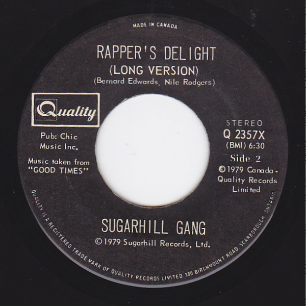 Sugarhill Gang - Rapper's Delight (7") [Vinyl] | Quality (Q 2357X) - 2