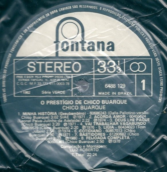 Chico Buarque - O Prestígio De Chico Buarque | Fontana (6488 129) - 2