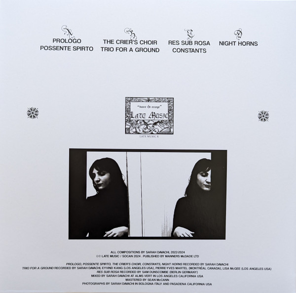 Sarah Davachi - The Head As Form’d In The Crier’s Choir | Late Music (LMXLP) - 3 Sarah Davachi - The Head As Form’d In The Crier’s Choir | Late Music (LMXLP) - 3