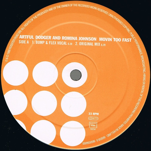 Artful Dodger & Romina Johnson - Movin Too Fast | Dance Pool (DAN 669205 6) - 3 Artful Dodger & Romina Johnson - Movin Too Fast | Dance Pool (DAN 669205 6) - 3