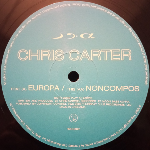 Chris Carter - Europa / Noncompos | Thursday Club Recordings (TCR) (RENN3061) - main