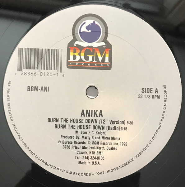 Anika - Burn The House Down | BGM Records (BGM-ANI) - main