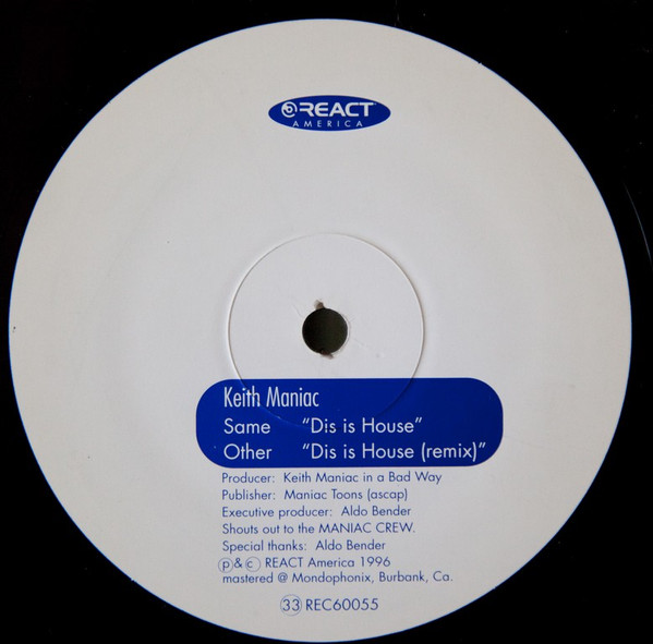 Keith Maniac - Dis Is House | React America (REC60055)
