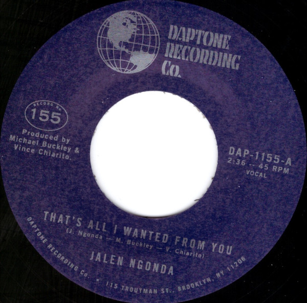 Jalen N'Gonda - That's All I Wanted From You / So Glad I Found You | Daptone Records (DAP-1155) - main