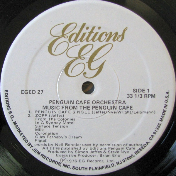 Penguin Cafe Orchestra - Music From The Penguin Cafe | Editions EG (EGED 27) - 3 Penguin Cafe Orchestra - Music From The Penguin Cafe | Editions EG (EGED 27) - 3