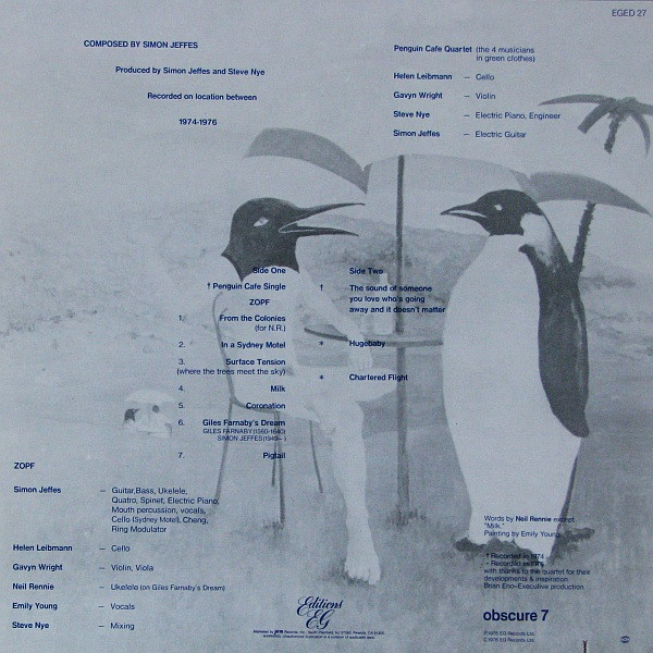 Penguin Cafe Orchestra - Music From The Penguin Cafe | Editions EG (EGED 27) - 2 Penguin Cafe Orchestra - Music From The Penguin Cafe | Editions EG (EGED 27) - 2