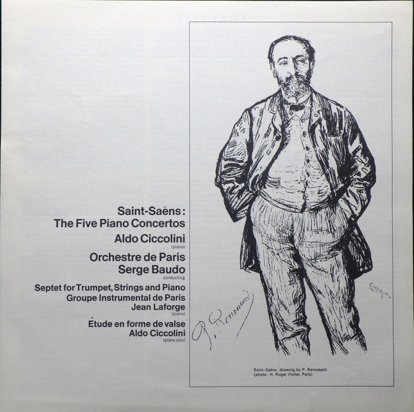Camille Saint-Saëns , Aldo Ciccolini , Orchestre De Paris , Serge Baudo , Groupe Instrumental de Paris , Jean Laforge - The Five Piano Concertos & Septet For Trumpet, Strings And Piano | Seraphim (SIC-6081) - 4