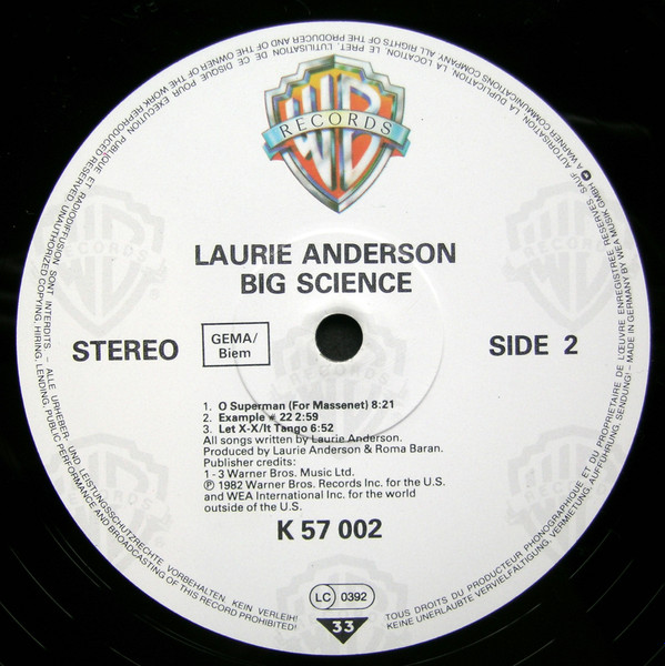 Laurie Anderson - Big Science | Warner Bros. Records (WB K 57 002 (BSK 3674)) - 4 Laurie Anderson - Big Science | Warner Bros. Records (WB K 57 002 (BSK 3674)) - 4