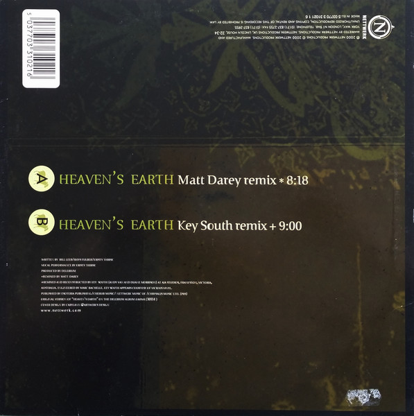 Delerium - Heaven's Earth (Remix By Matt Darey) | Nettwerk (5-037703-3102-1-6) - 2