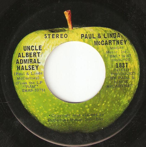 Paul & Linda McCartney - Uncle Albert / Admiral Halsey (7") [Vinyl] | Apple Records (1837)